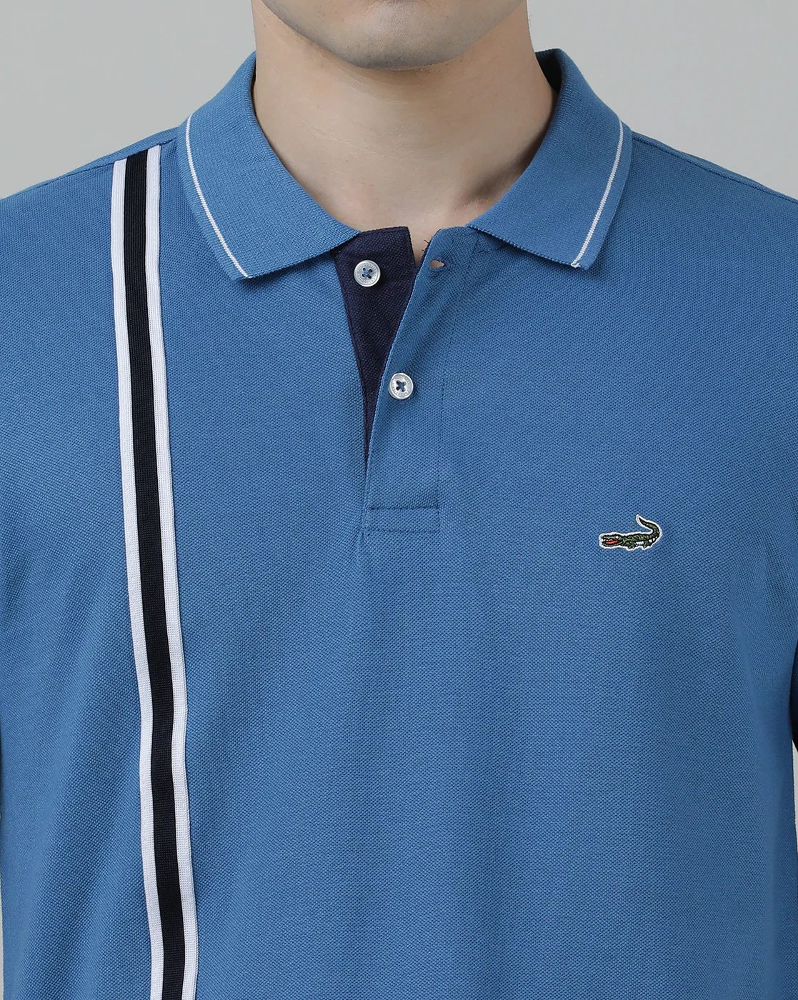Atlantic Blue Printed Polo T-Shirt