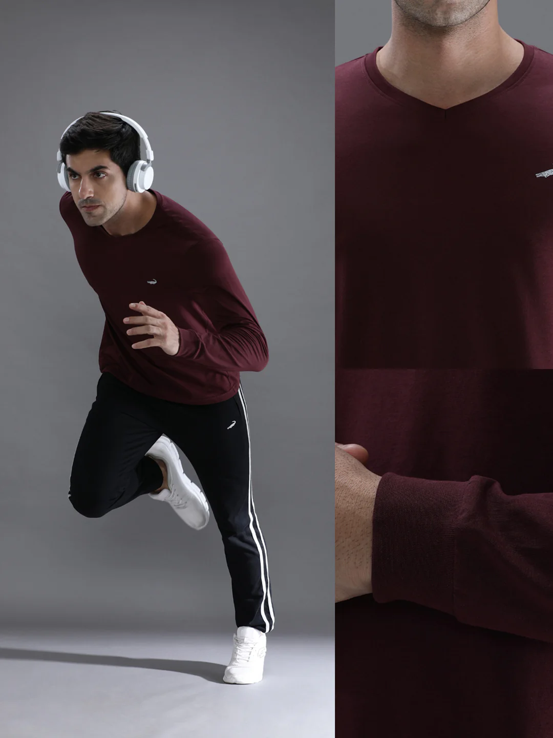 Wine Red Solid T-Shirt