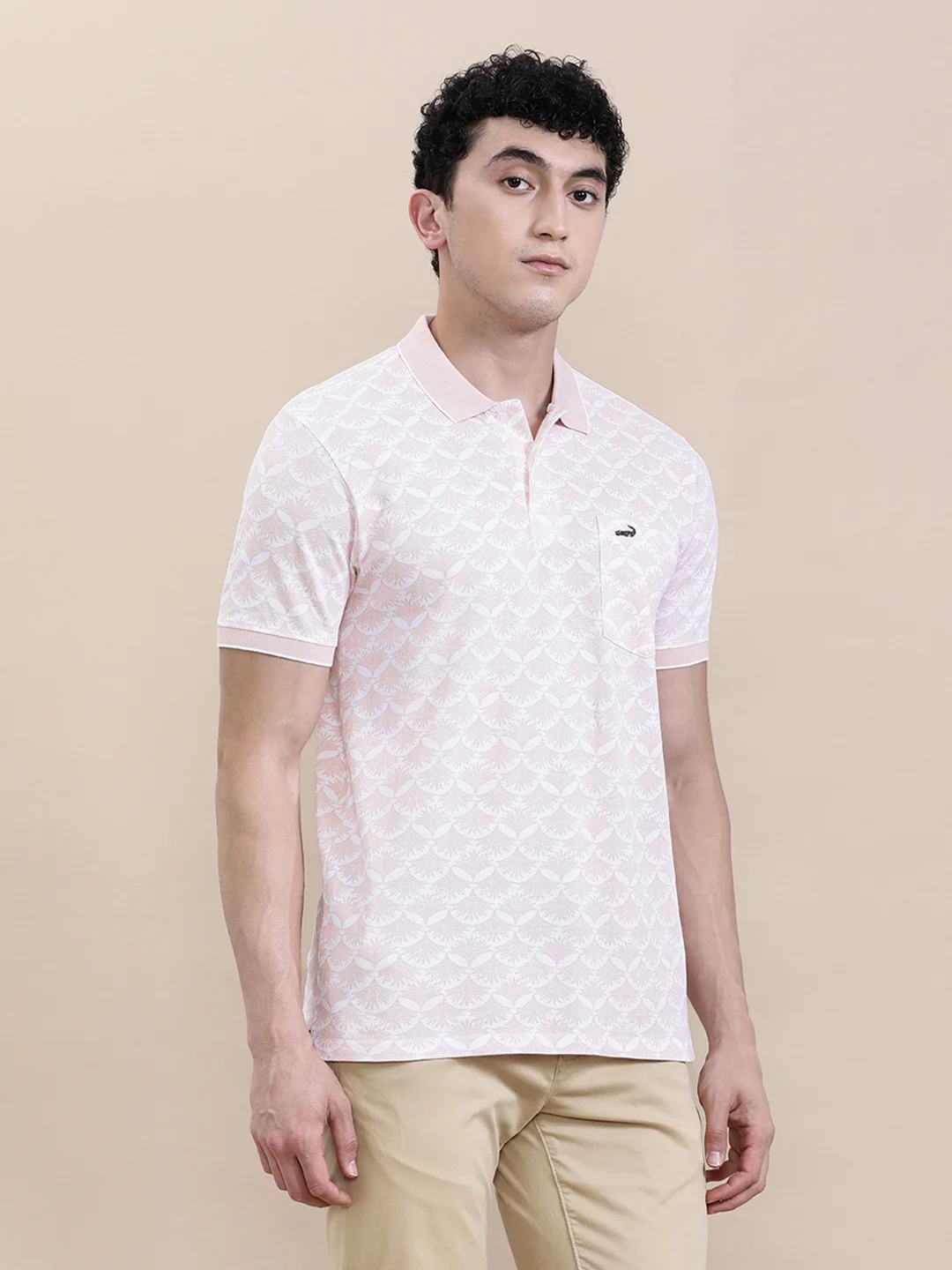 Leaf Motif Slim Fit Polo