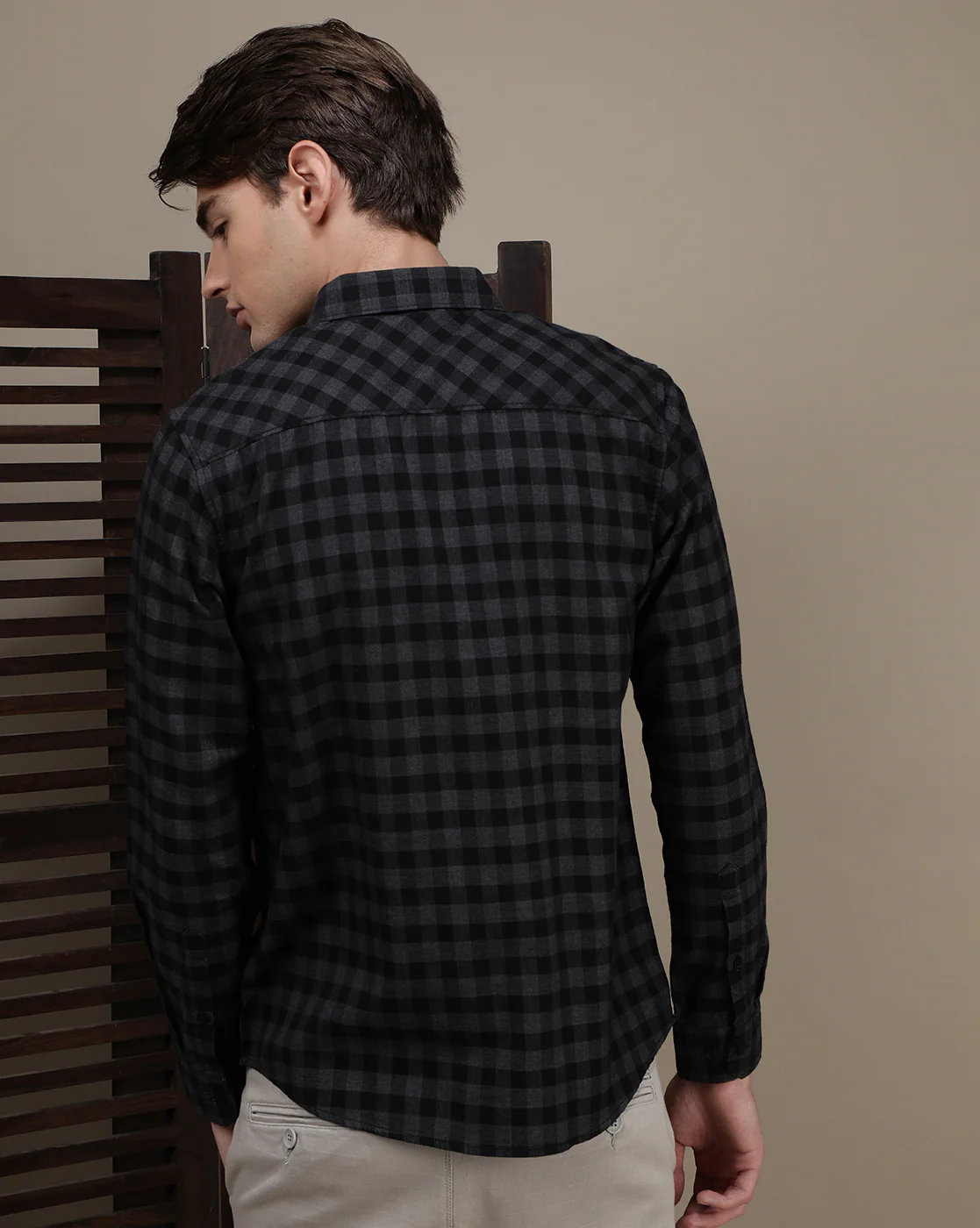 Black Checked Full Sleeve Shirt