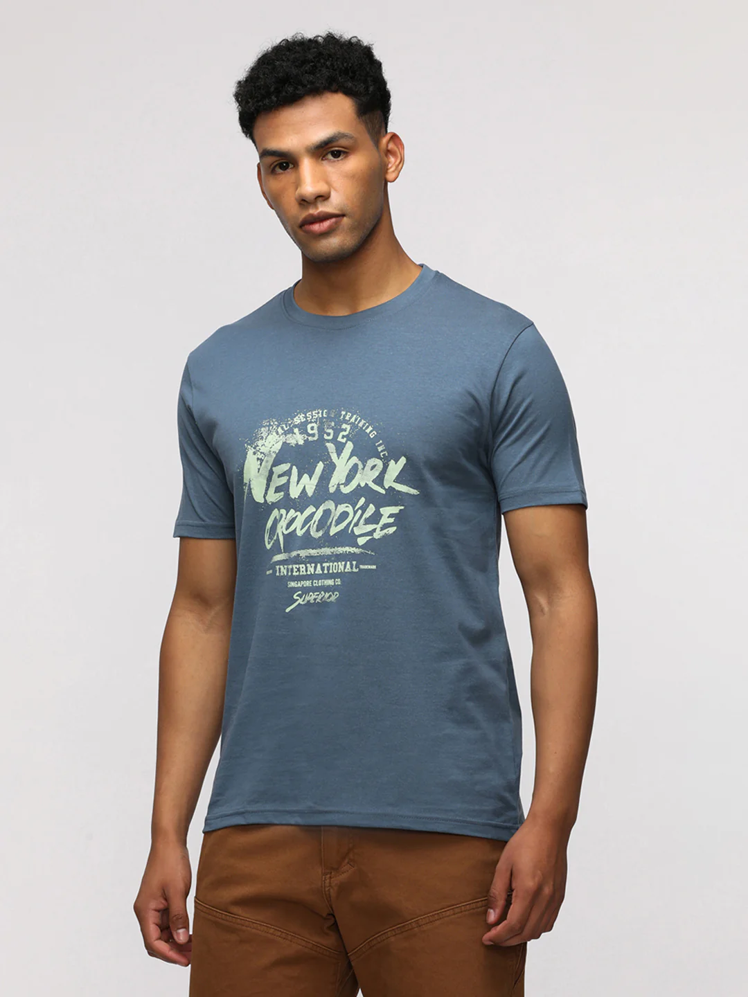 Pack Of 2 Typography Printed Round Neck Cotton Slim Fit T-shirts