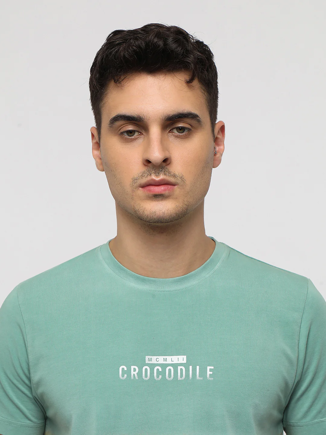 Ombre Graphic Print T-Shirt in Blue/Yellow