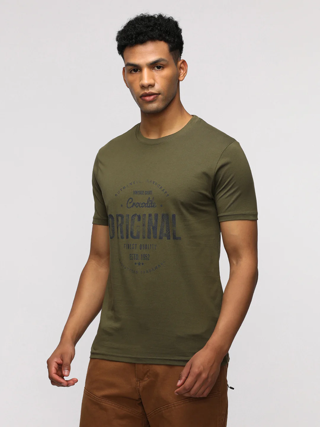 Pack Of 2 Typography Printed Round Neck Cotton Slim Fit T-shirts