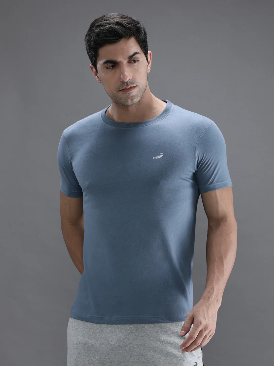 Solid Sport Fit Blue T-Shirt