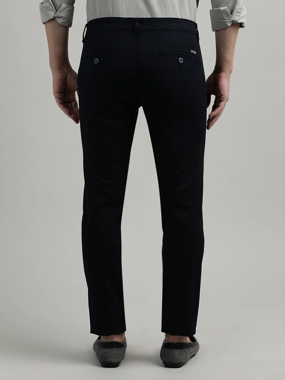 Navy Solid Trim Fit Trouser