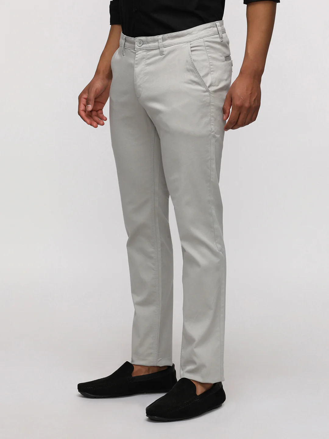 Slim Fit Light Grey Trouser for Sporty Style