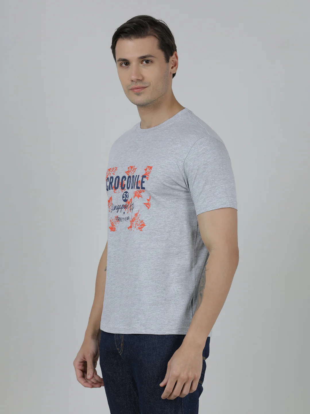 Pack Of 2 Typography Printed Cotton Slim Fit T-shirts