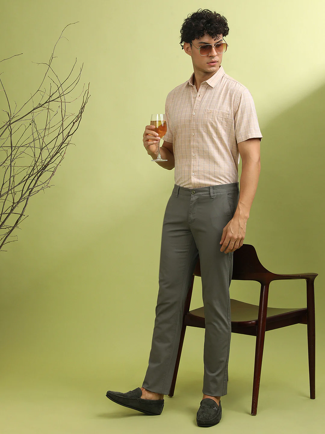 Dark Grey Solid Casual Slim Fit Trouser