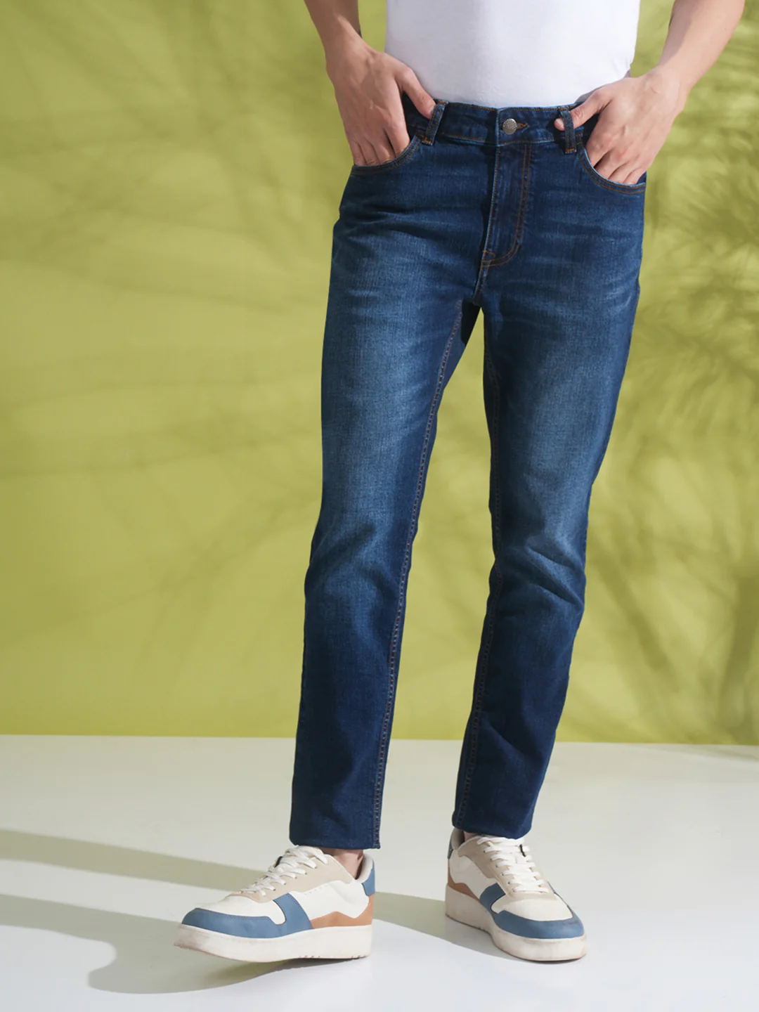 Slub Twill Dark Blue Jeans