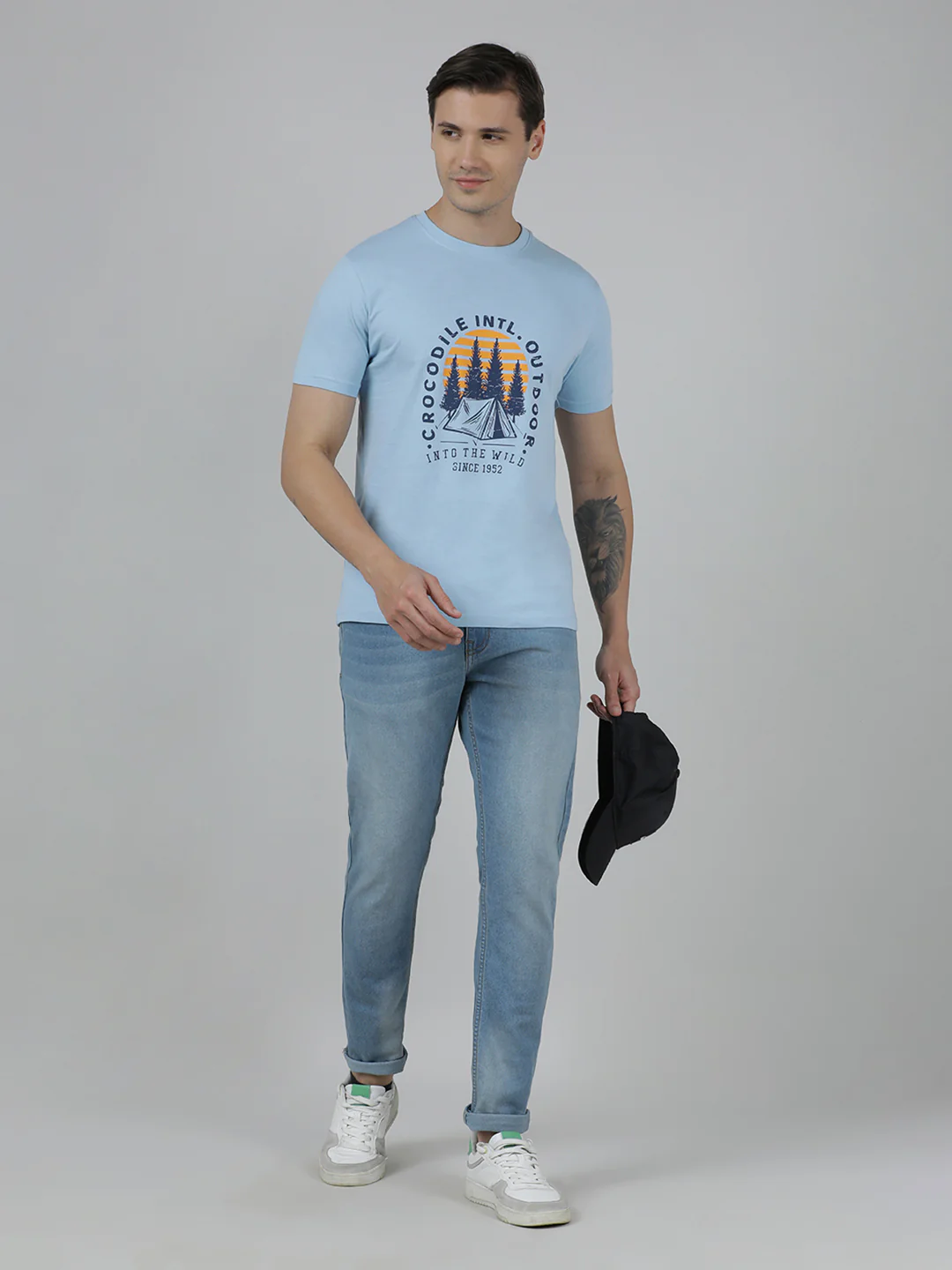 Pack Of 2 Typography Printed Slim Fit Cotton T-shirts
