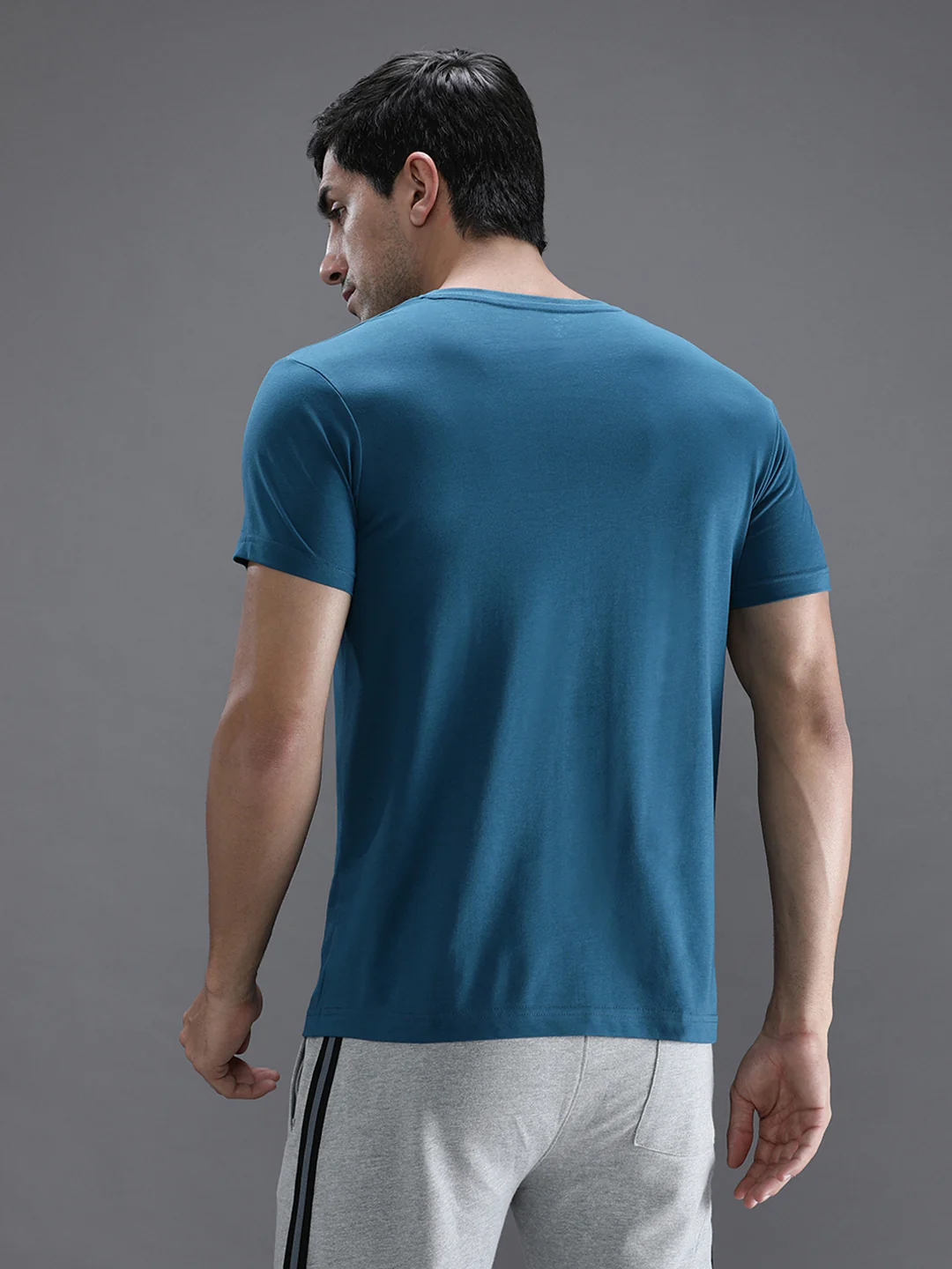 Teal Blue Solid T-Shirt