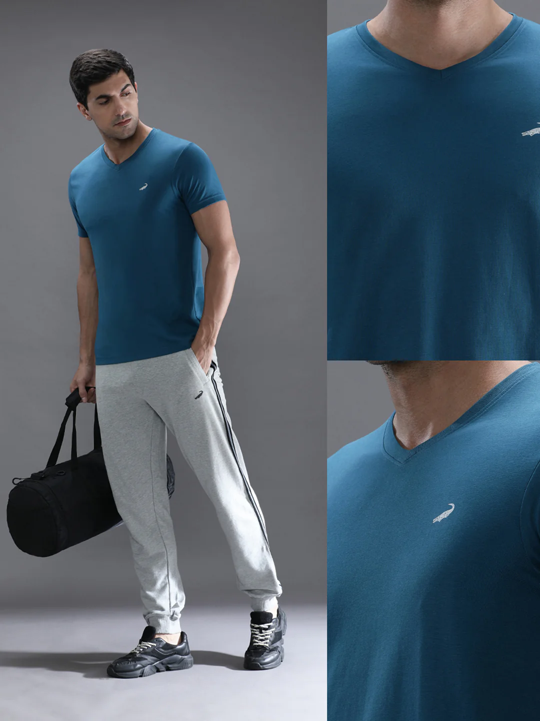 Teal Blue Solid T-Shirt