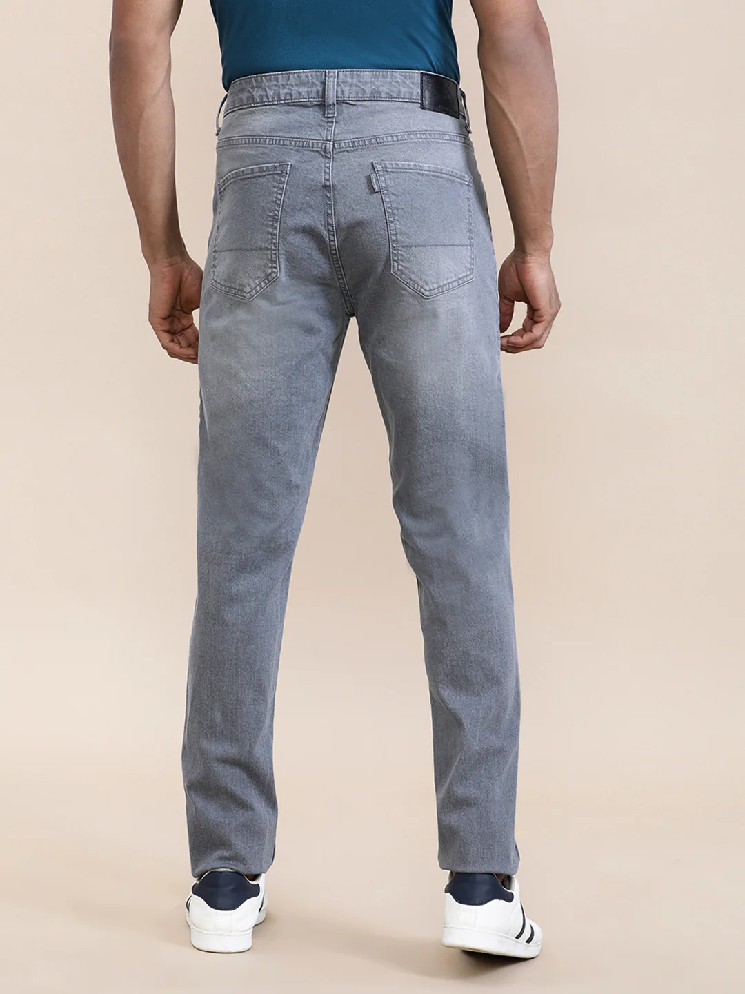 Stone Wash Slim Fit Grey Jeans