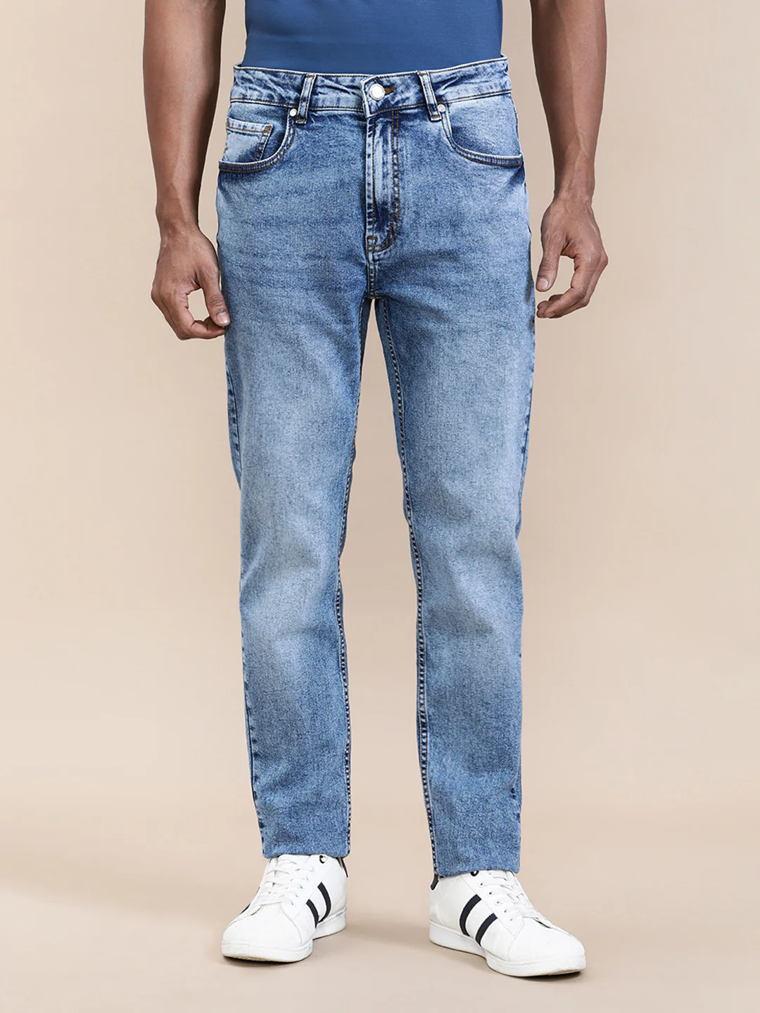 Stone Wash Soft Feel Slim Fit Jeans