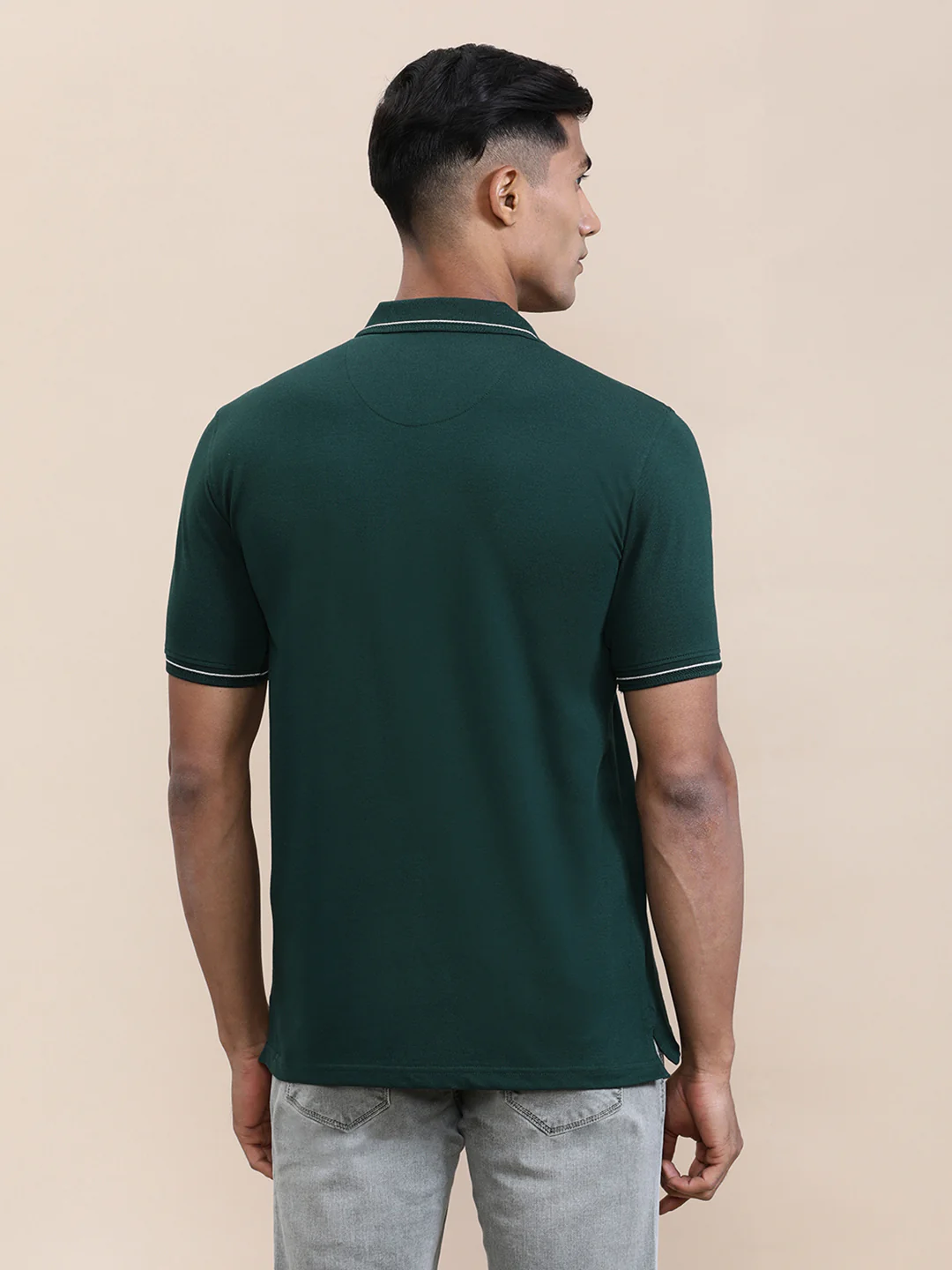 Chenille Embroidery Lycra Slim Fit Polo