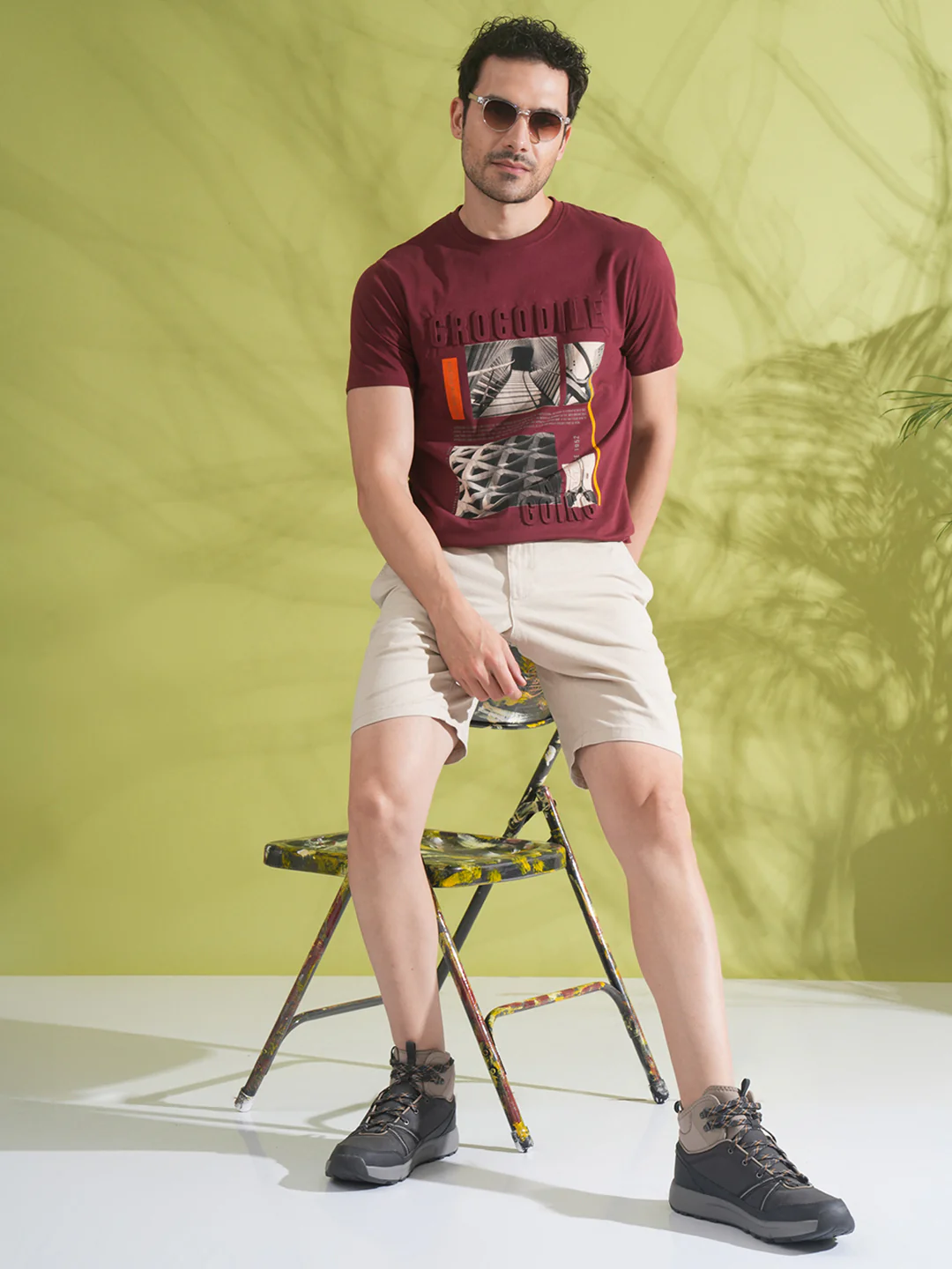 Embossed Word Logo With Print In Wine