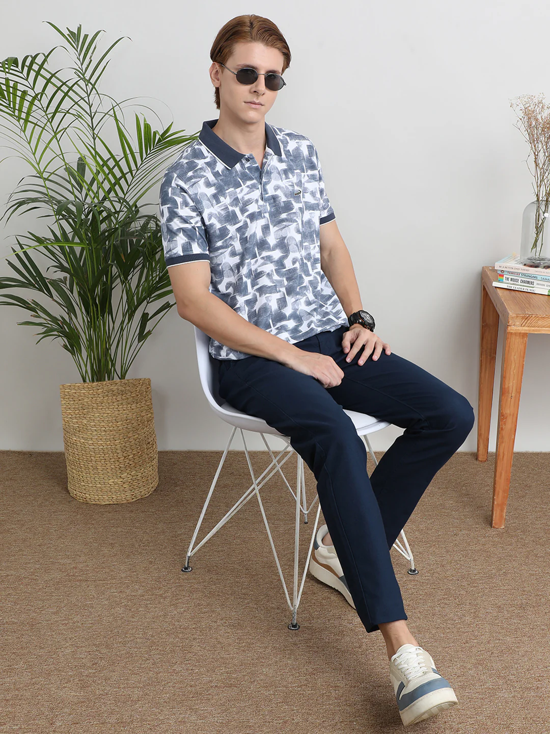 Solid Casual Trouser Navy