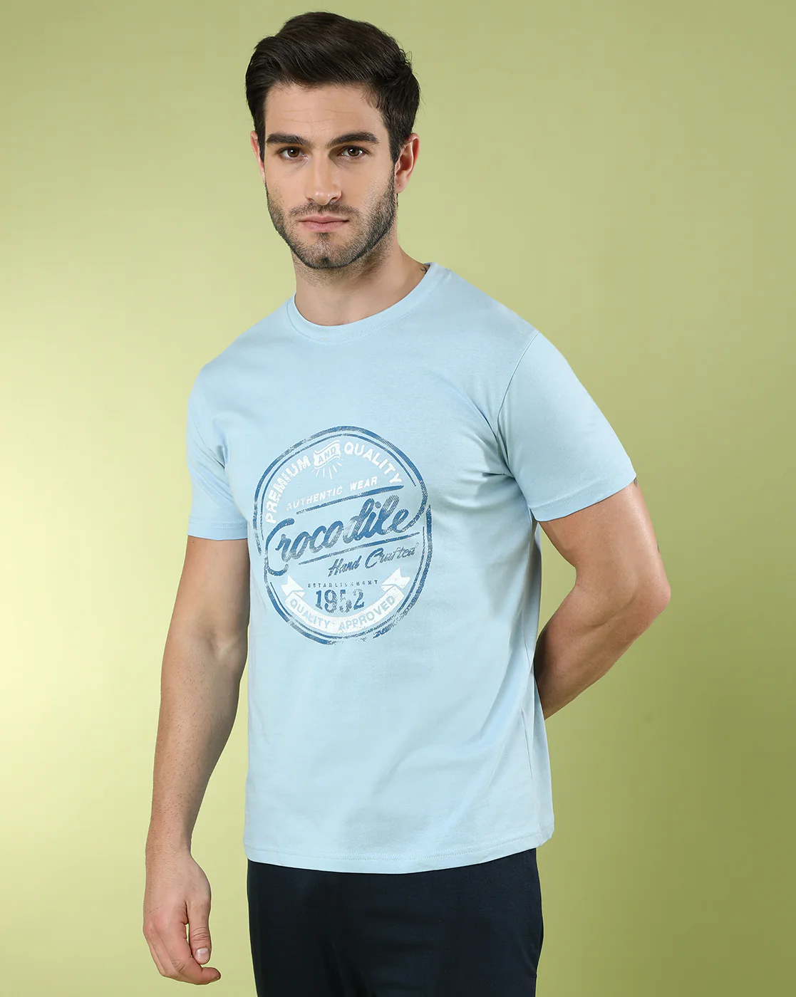 Pack Of 2 Typography Printed Slim Fit T-shirts
