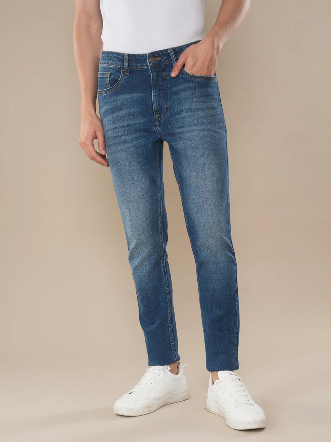 Twill Mid Blue Jeans