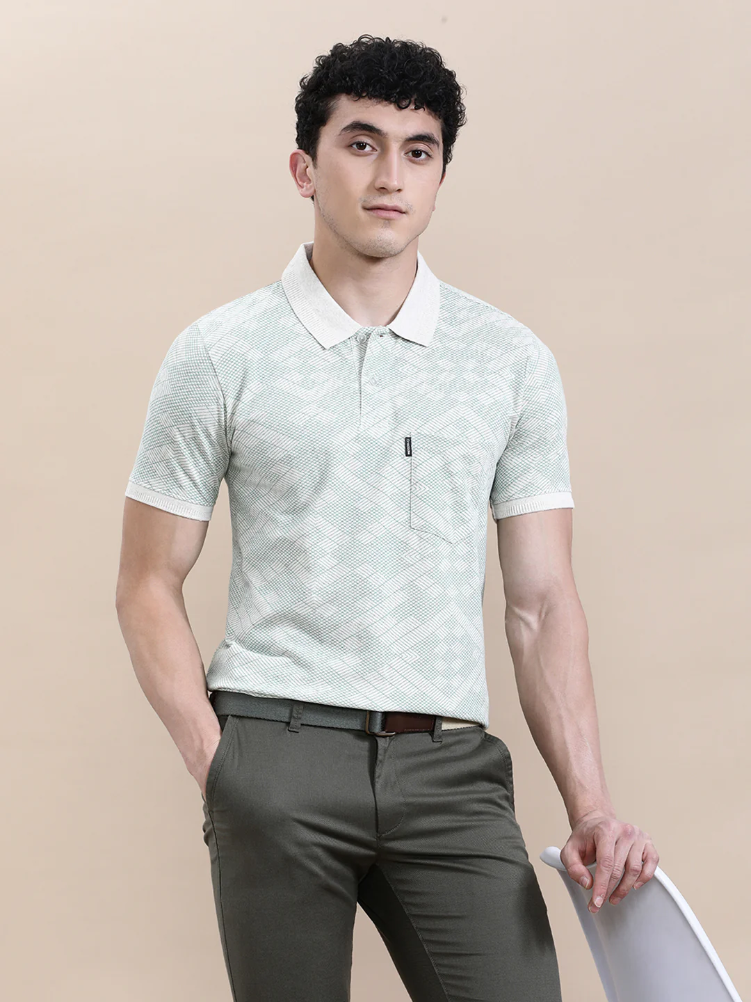 Geometric AOP Slim Fit Polo