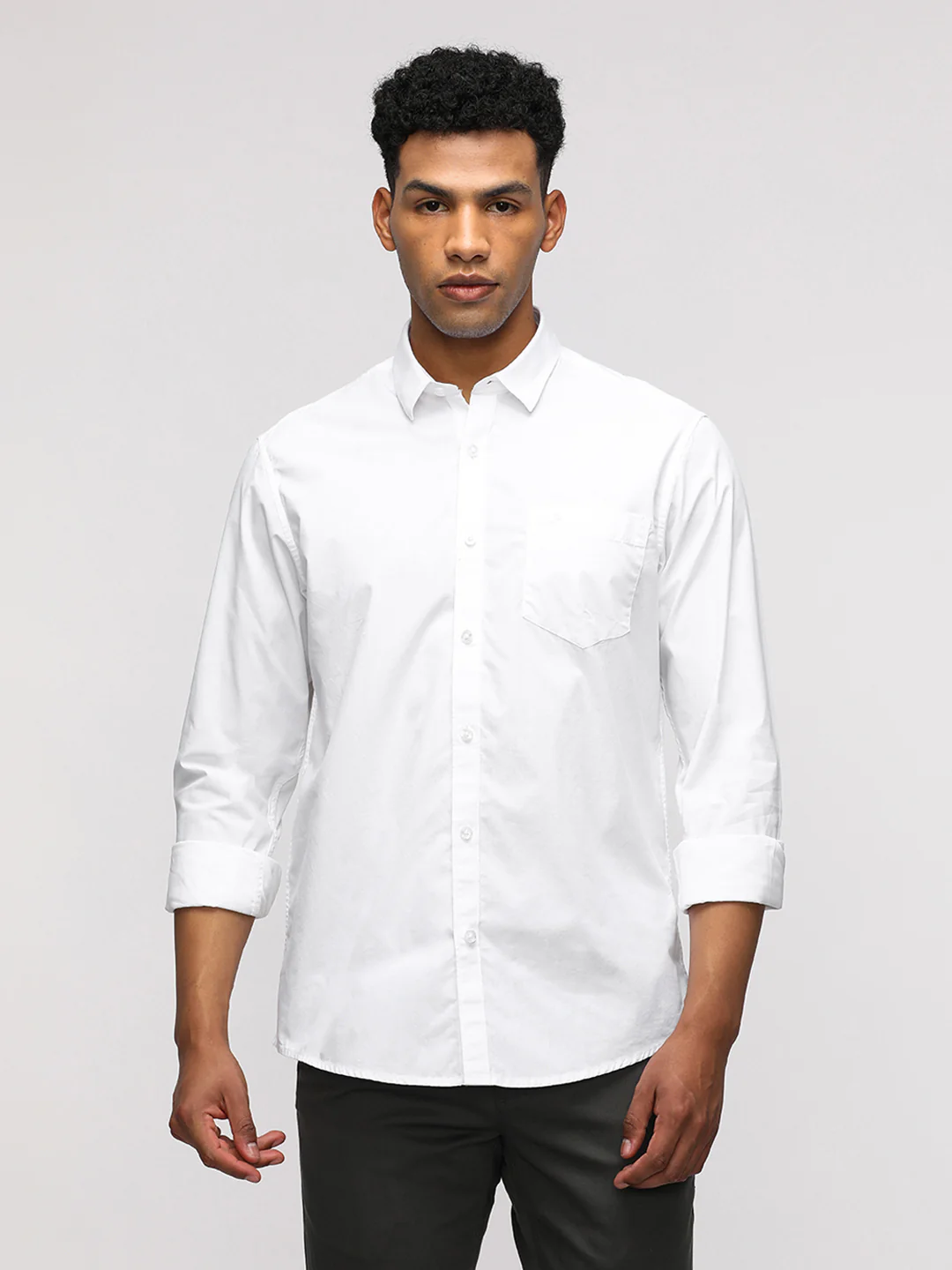 Comfort Fit White Shirt for Sporty Comfort