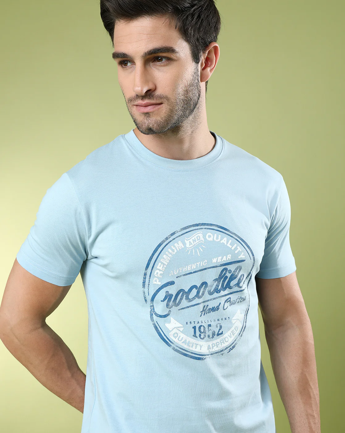 Pack Of 2 Typography Printed Slim Fit T-shirts