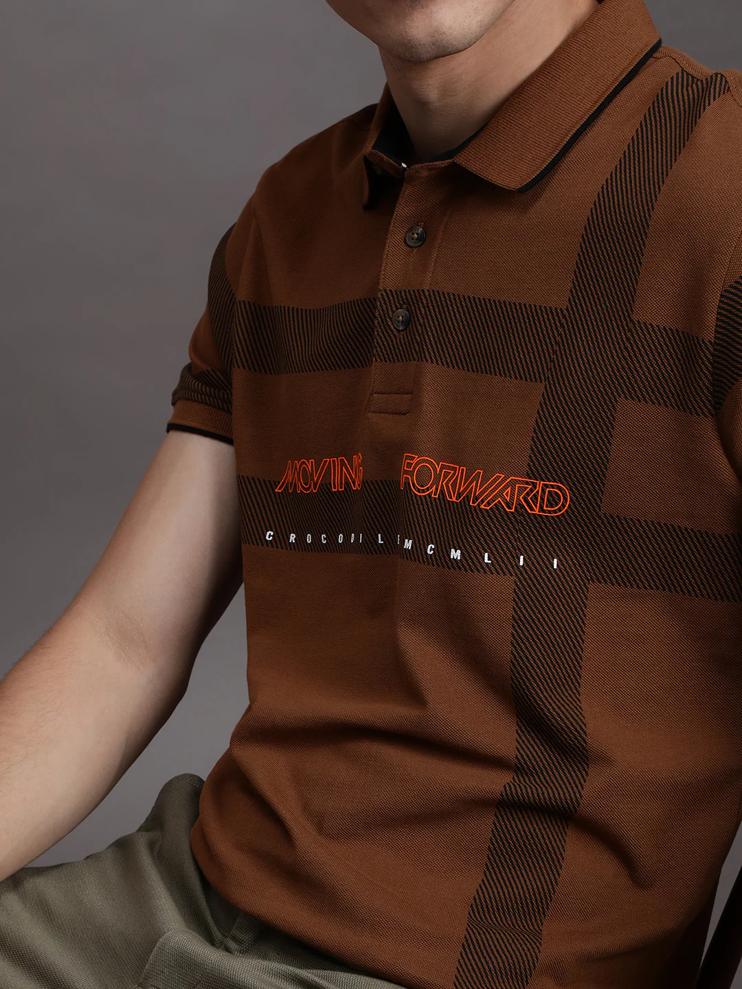 Rubber Yellow Printed Polo T-Shirt