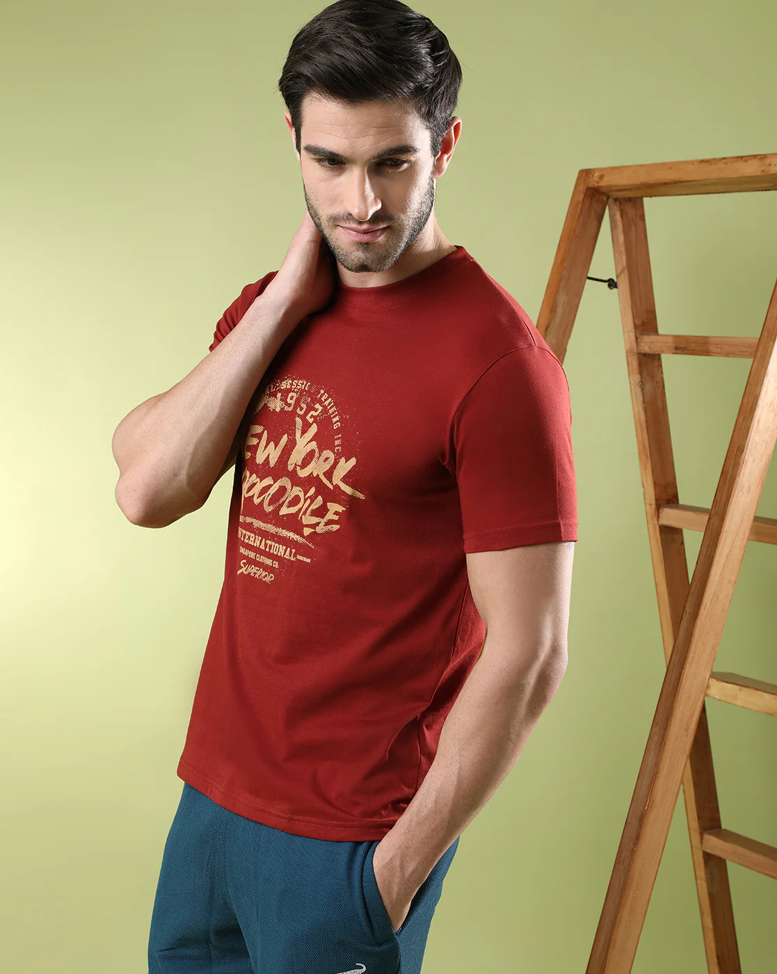 Typography Printed Cotton Slim Fit Pack Of 2 T-shirts