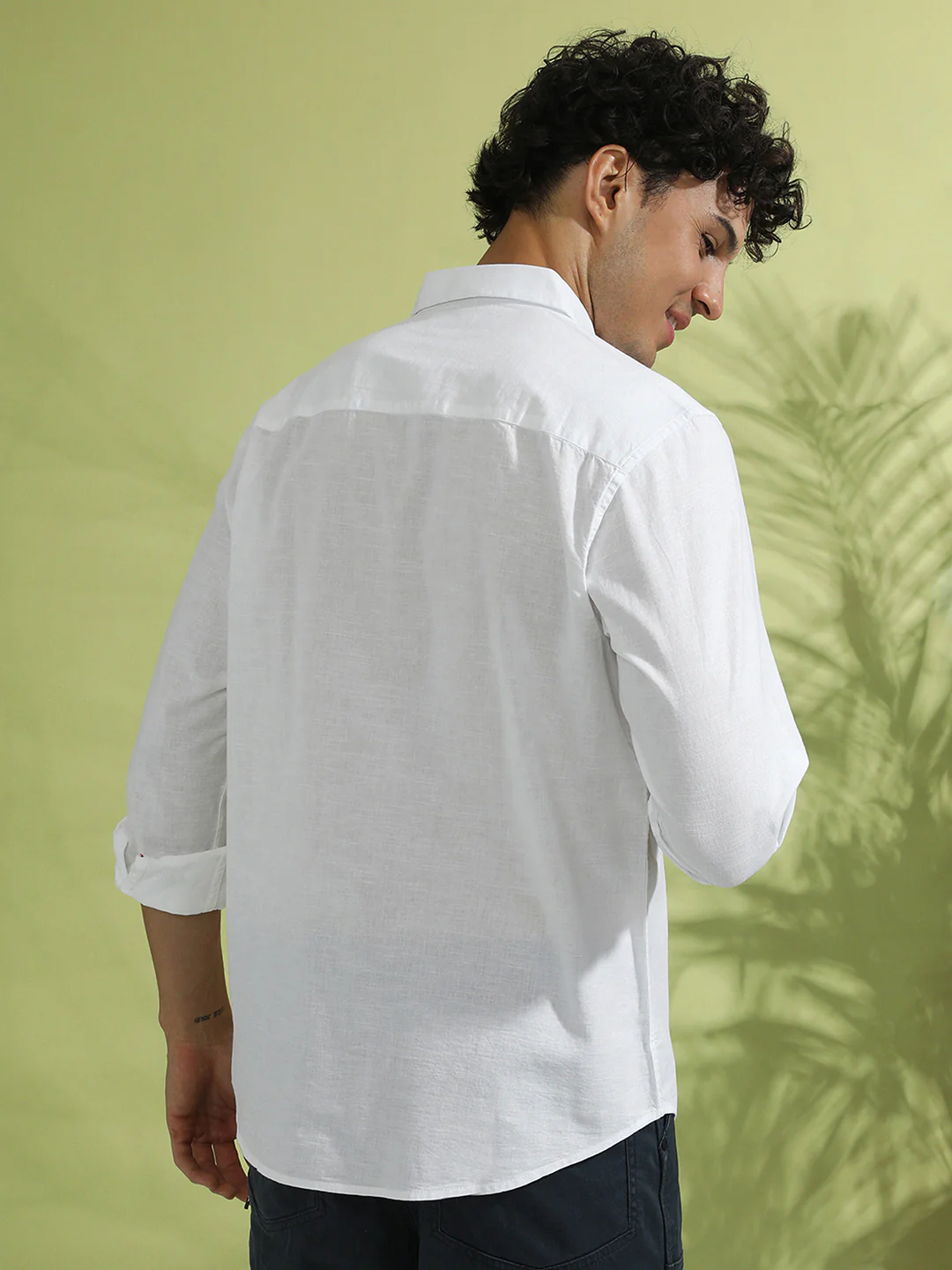 White Solid Full Sleeve 100% Cotton Shirt