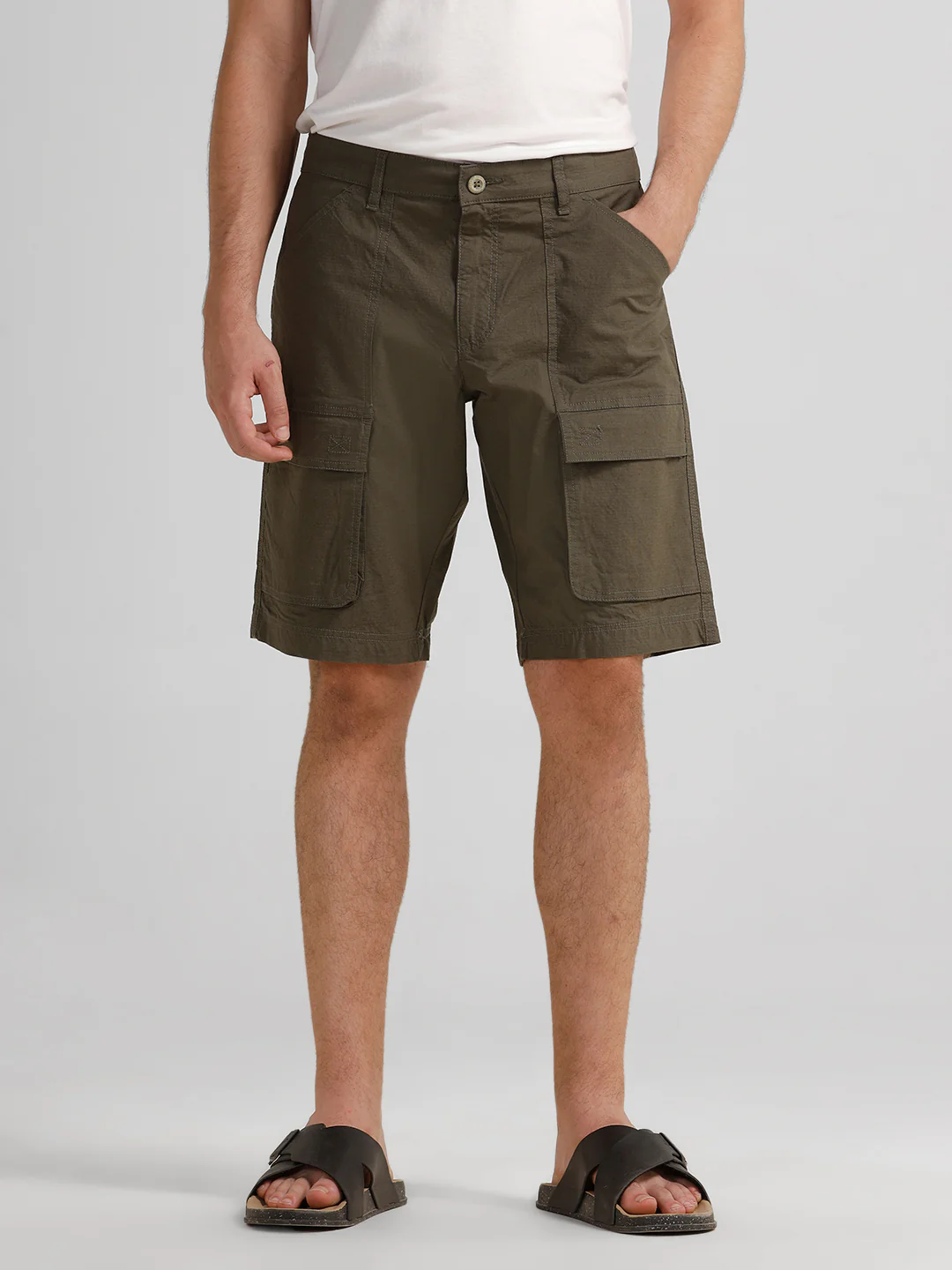 Trekflex Ripstop Utility Green Cargo Shorts