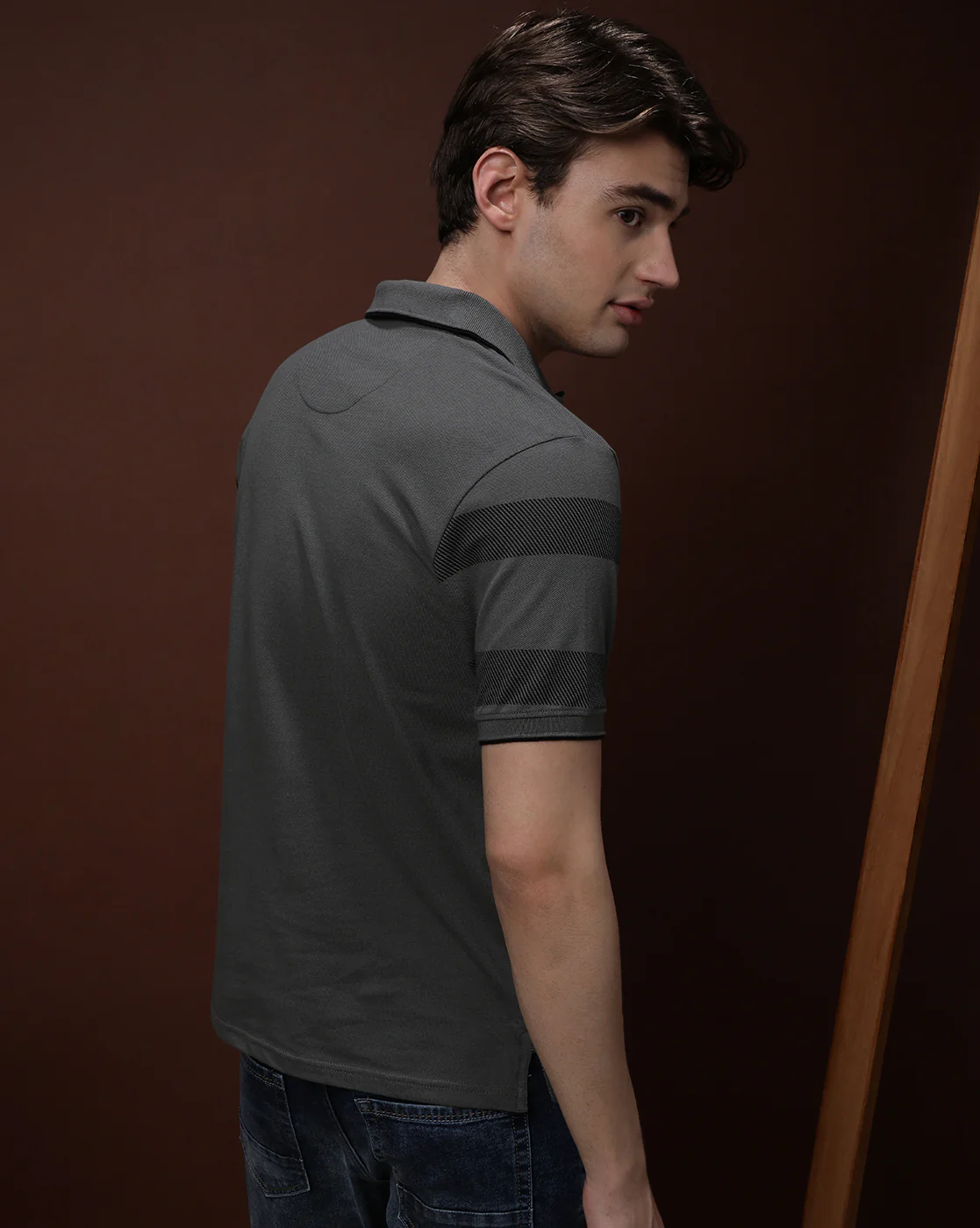 Kombu Green Printed Casual Polo T-Shirt