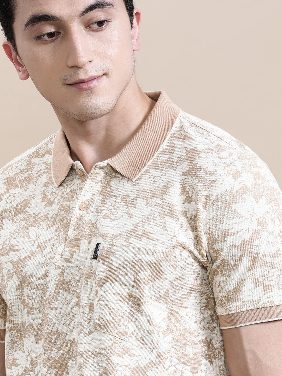 Slim Fit Cream AOP T-Shirt