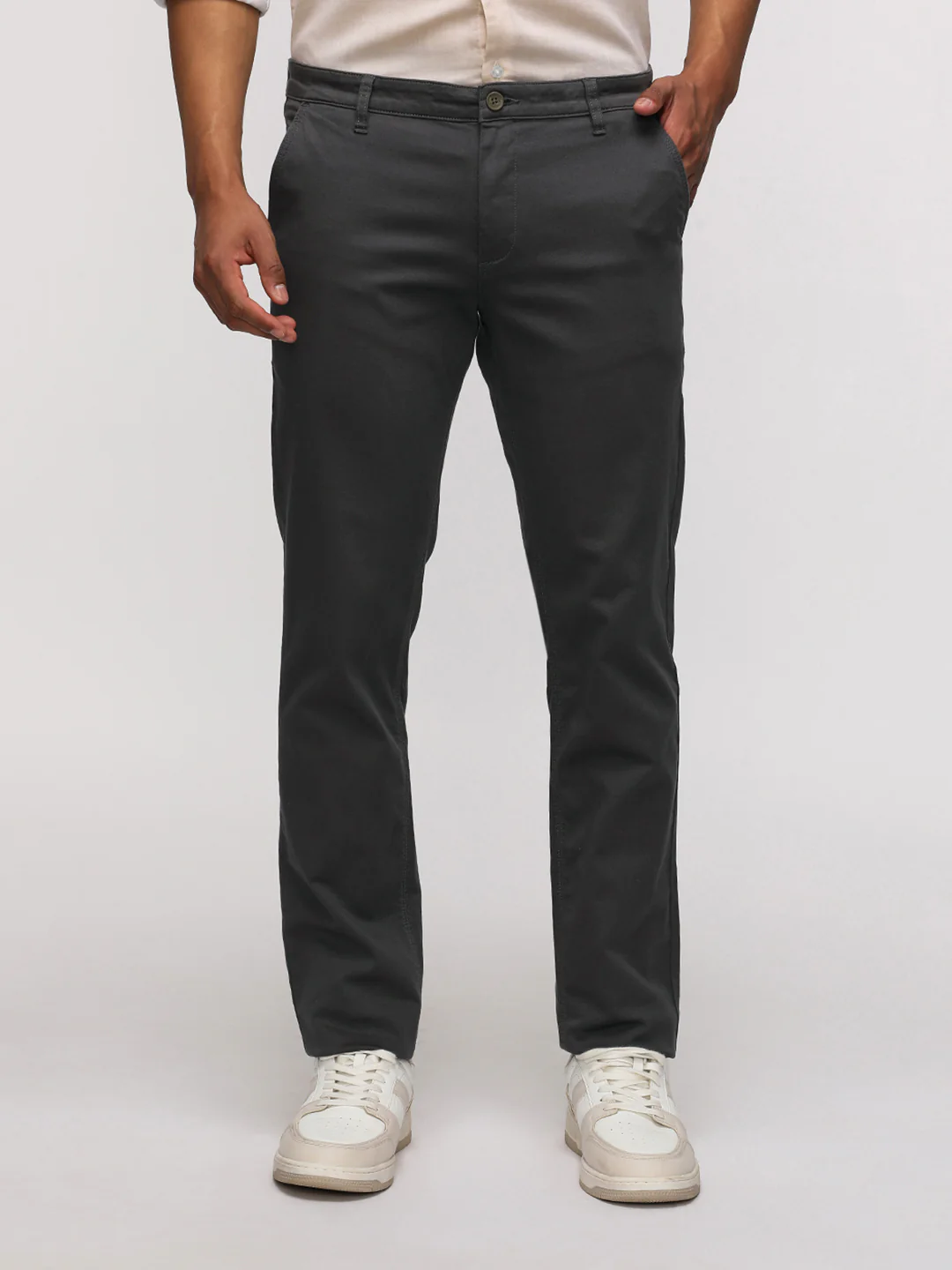 Slim Fit Dark Grey Trouser for Sporty Elegance