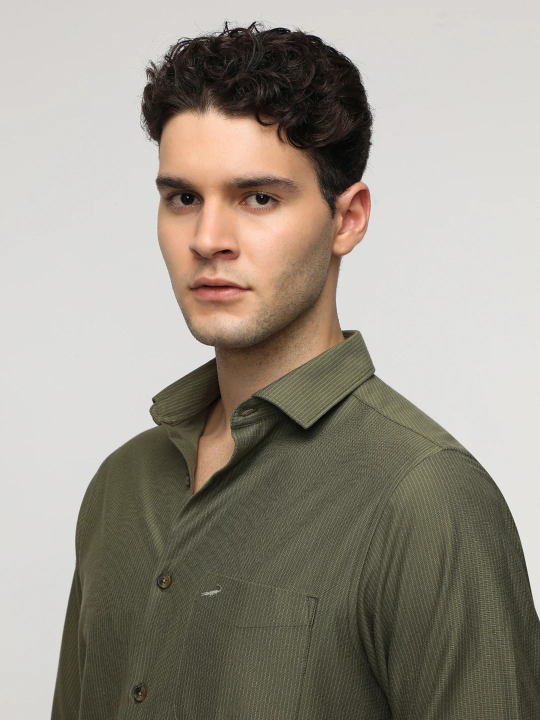 Olive Stripe Premium Techno Shirt