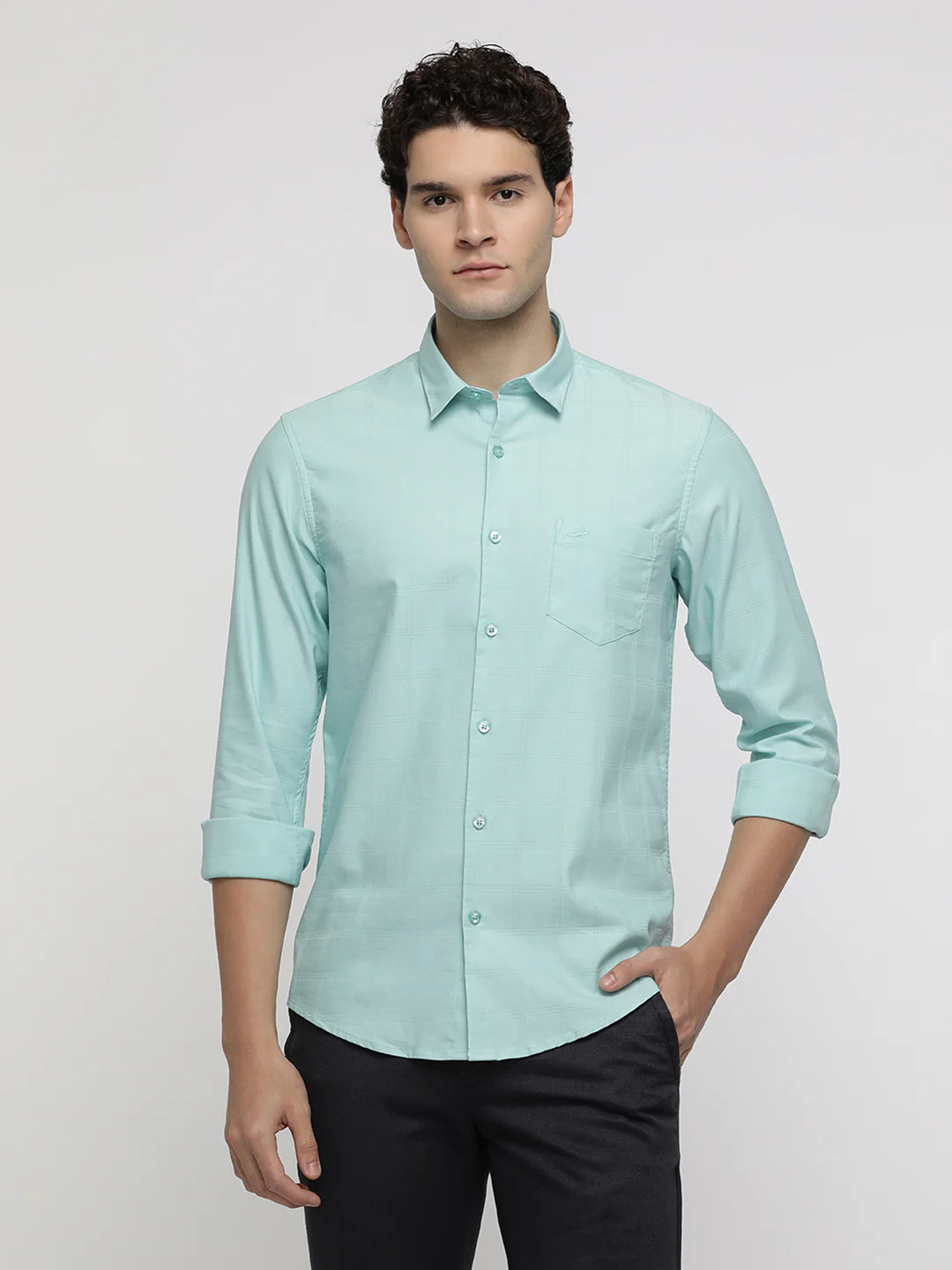 Aqua Stretch Self-Check Shirt