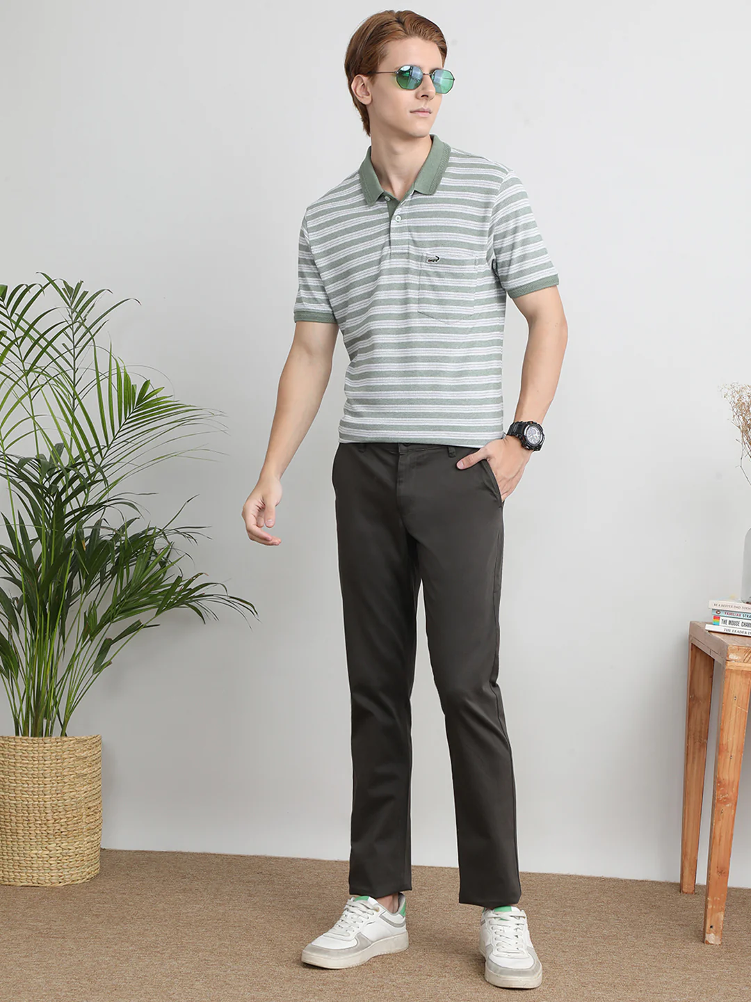Solid Casual Grey Trouser