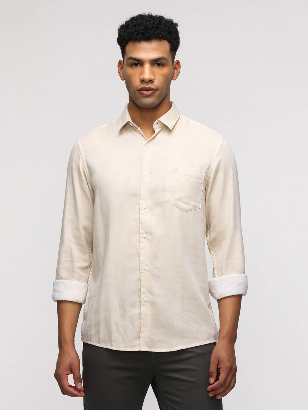 Comfort Fit Sport Beige Shirt for Trendy Wear
