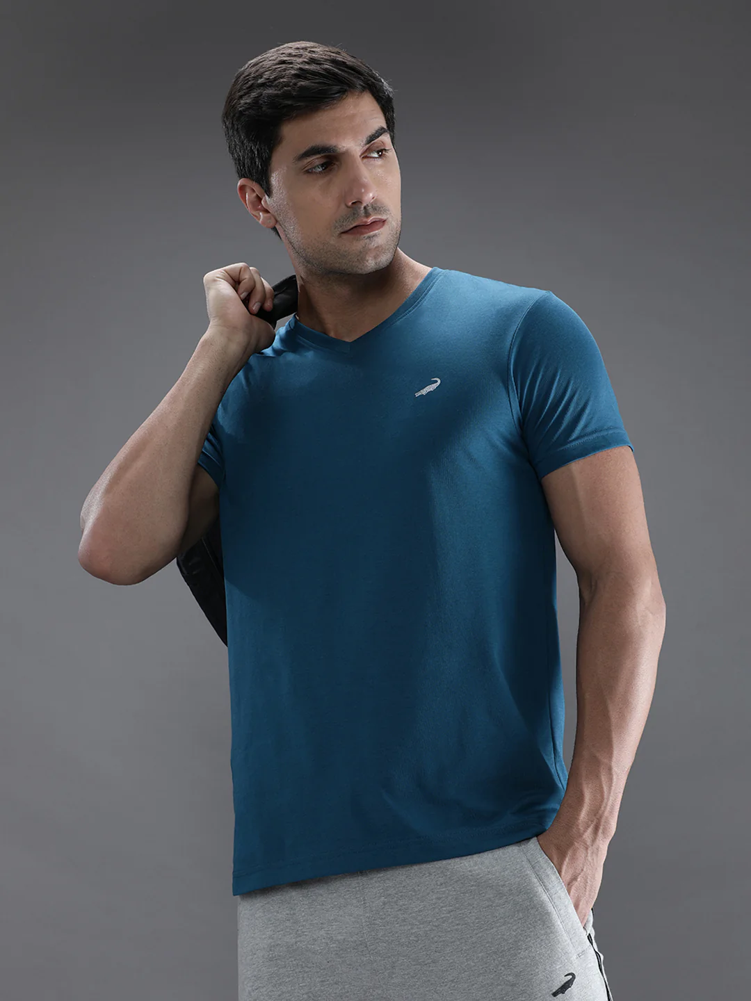 Teal Blue Solid T-Shirt