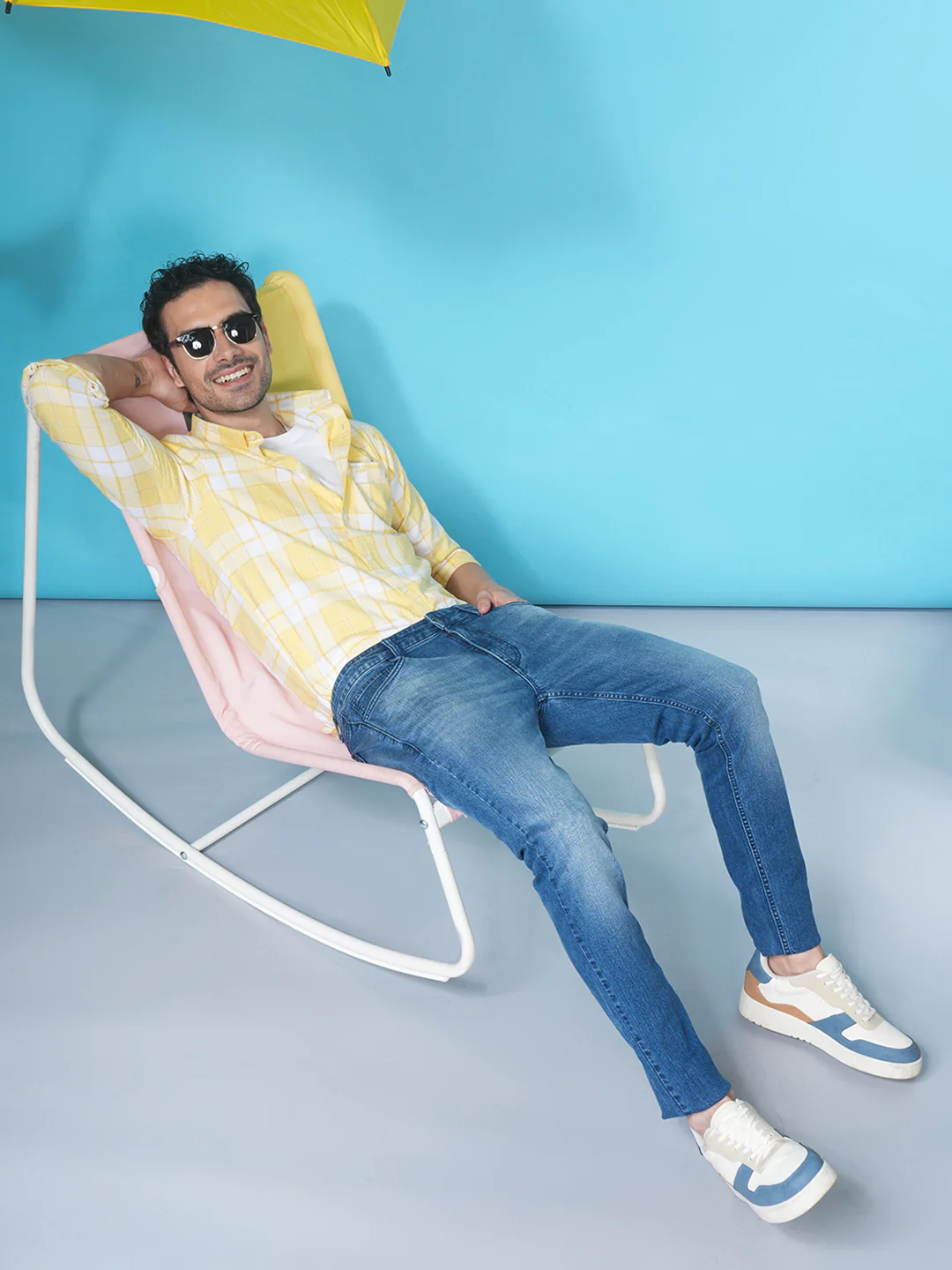 Slub Twill Mid Blue Jeans