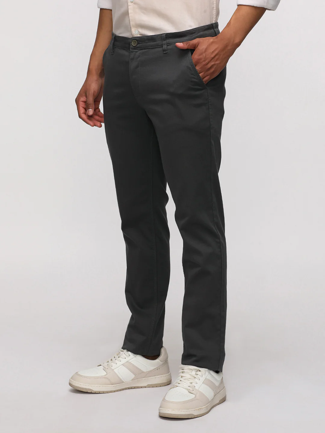Slim Fit Dark Grey Trouser for Sporty Elegance