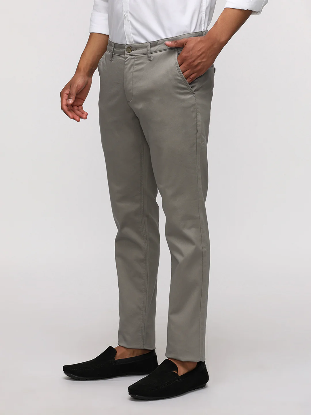 Slim Fit Stone Trouser for Sporty Elegance