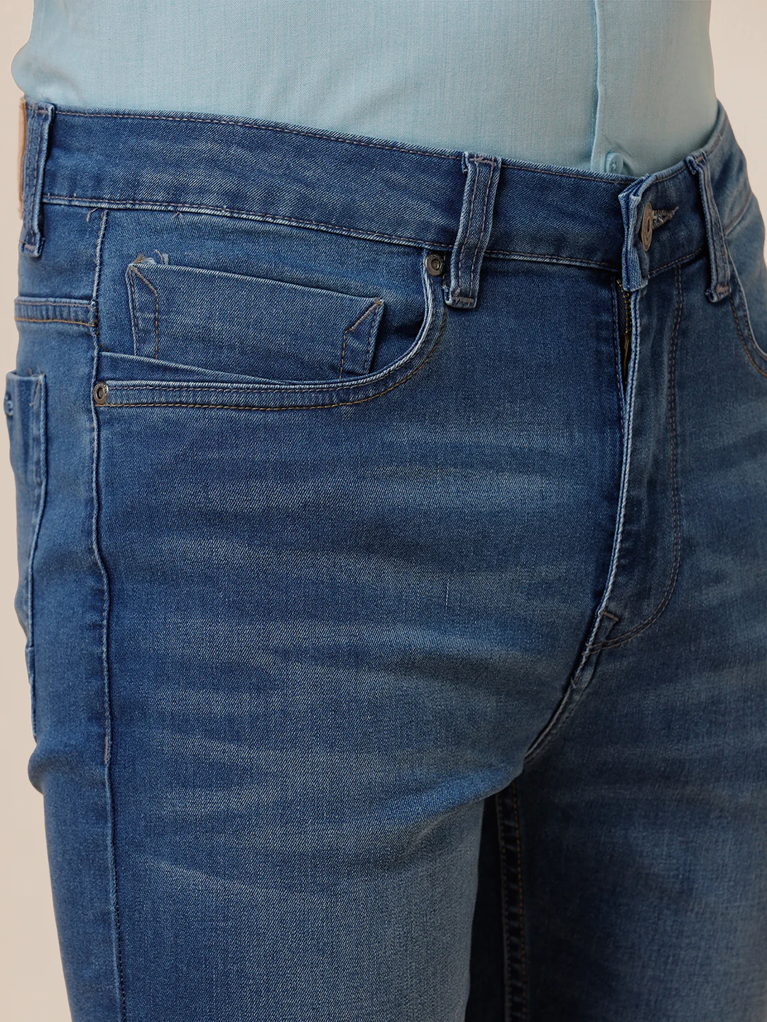 Stone Washed Light Blue Jeans