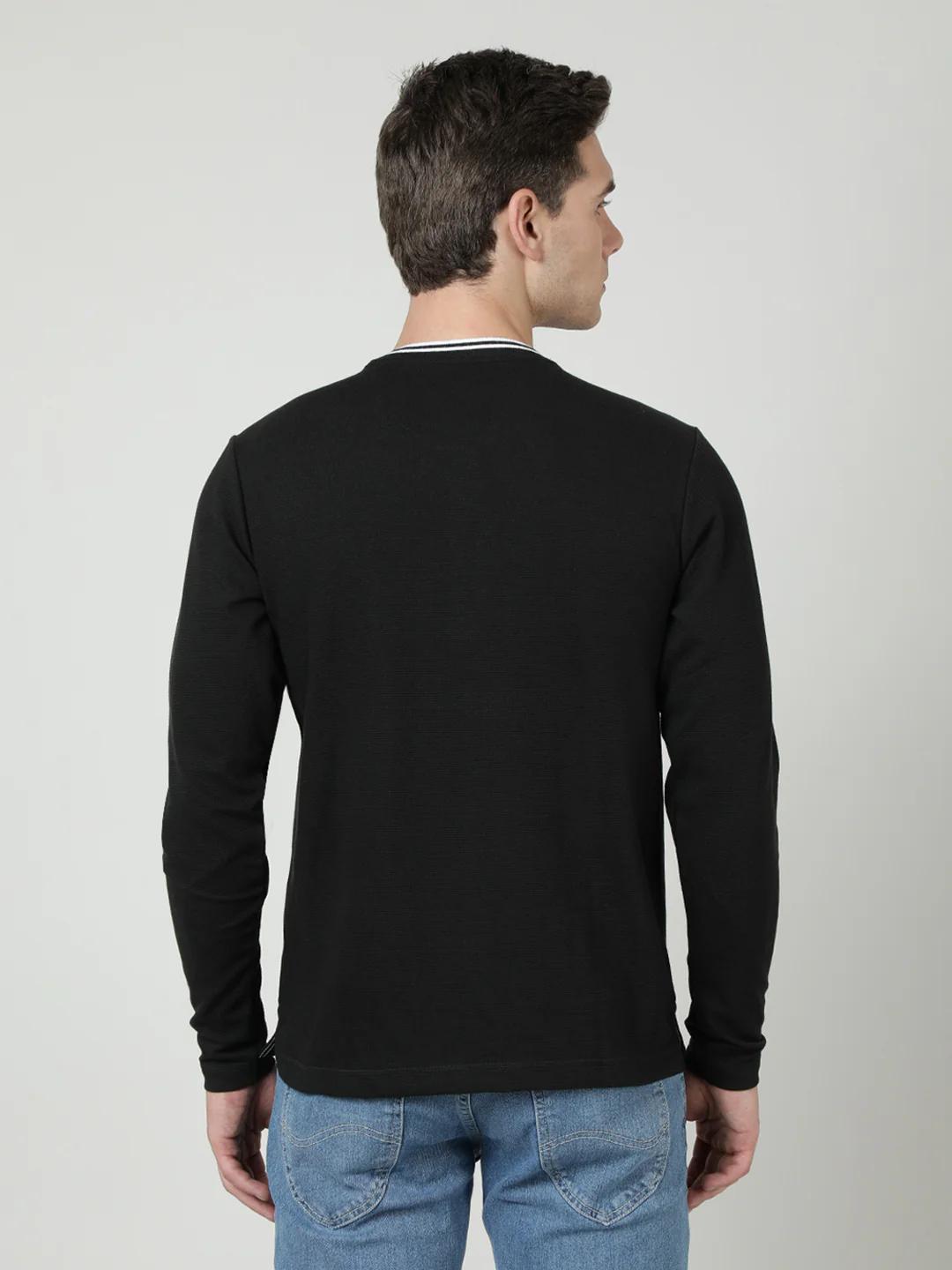 Black Solid Full Sleeve T-Shirt