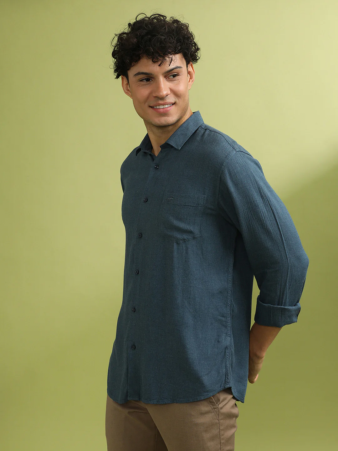 Ultra Soft Premium Viscose Melange Shirt Navy