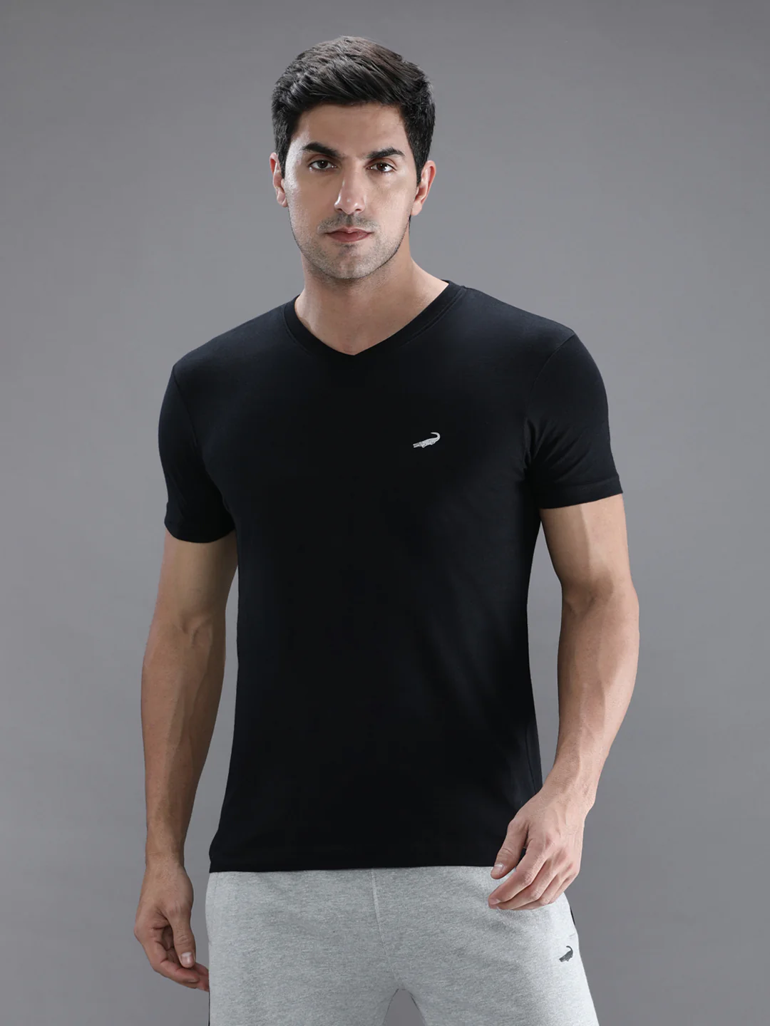 Black Casual Solid T-Shirt