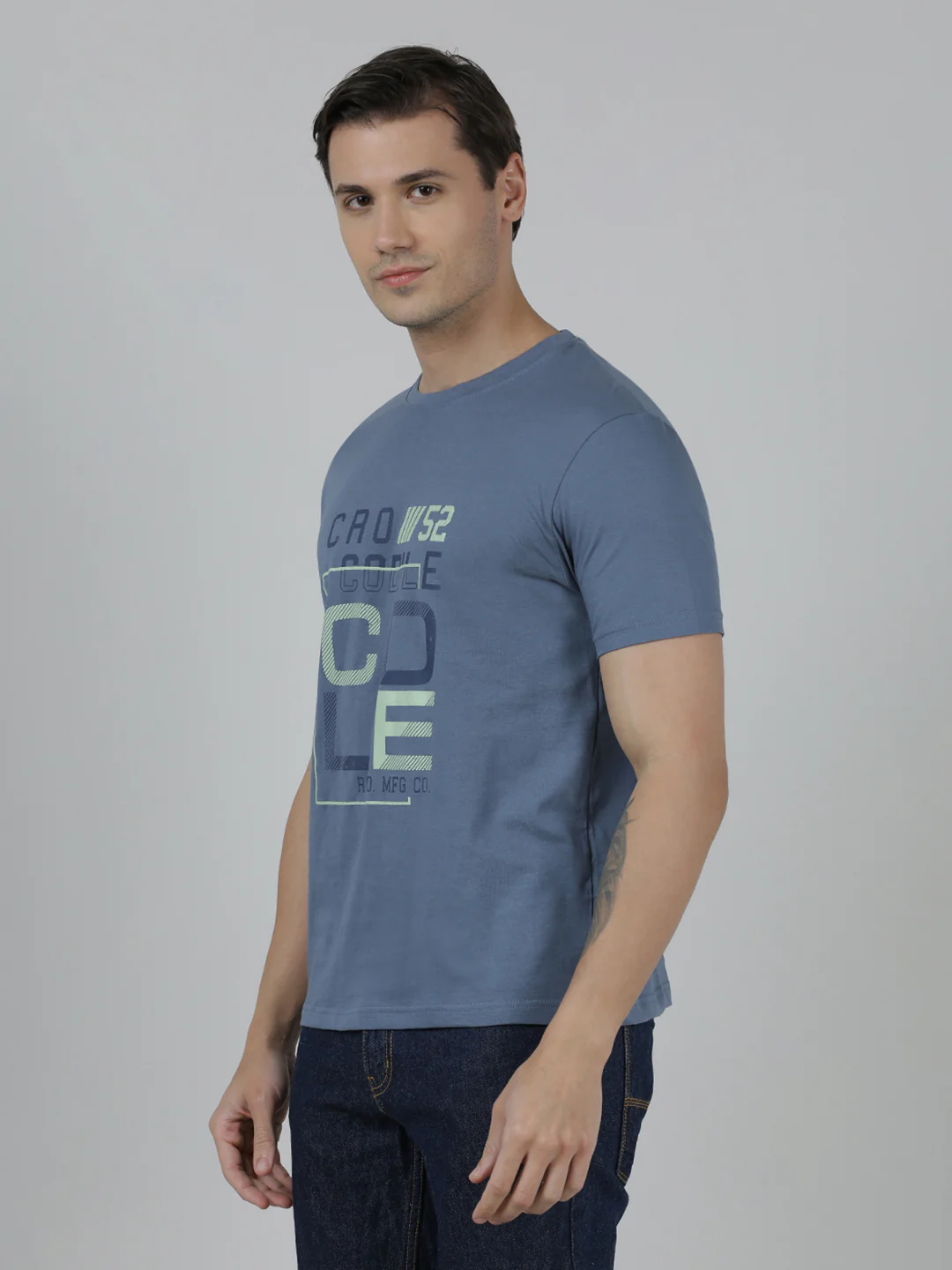 Pack Of 2 Typography Printed Cotton Slim Fit T-shirts