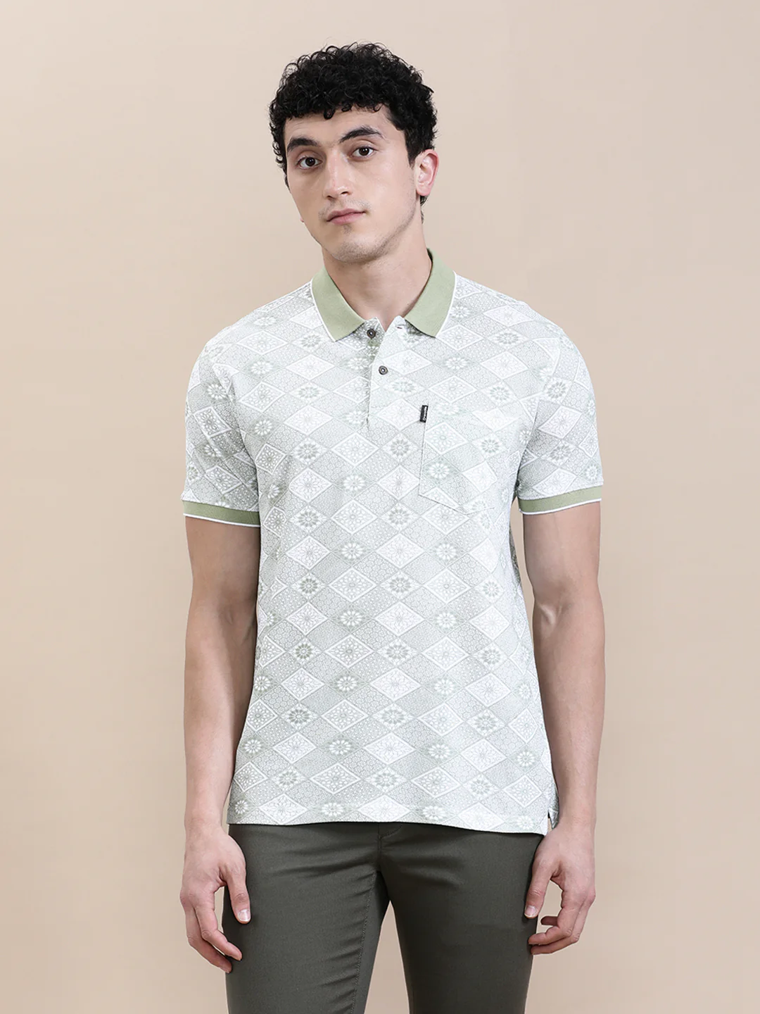 Slim Fit White AOP T-Shirt