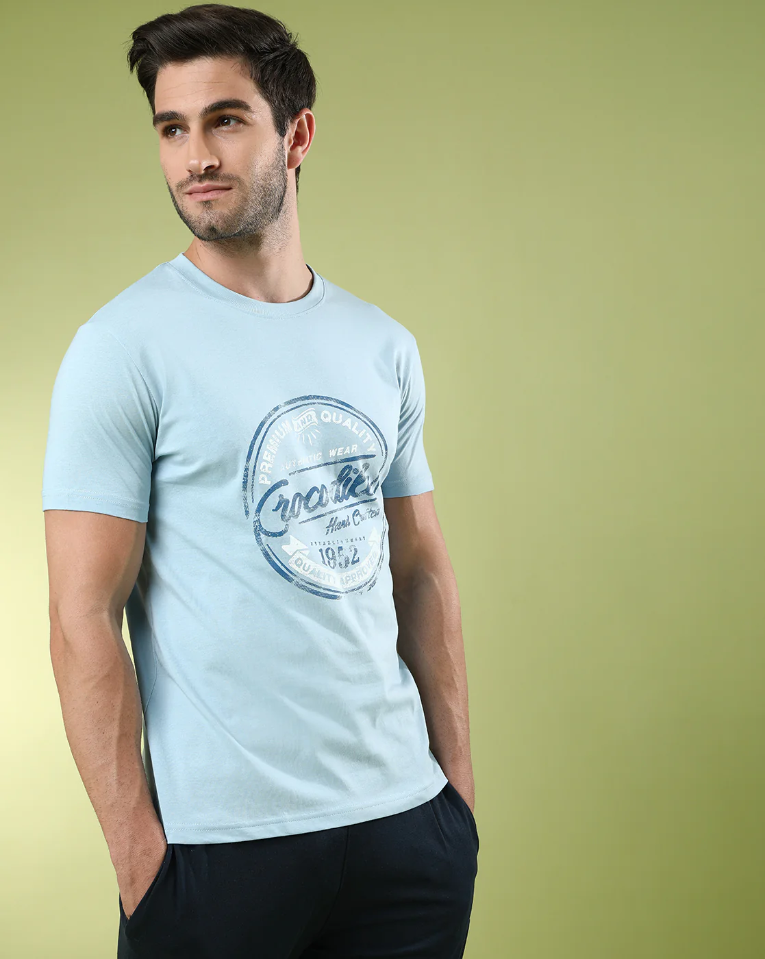 Pack Of 2 Typography Printed Slim Fit T-shirts