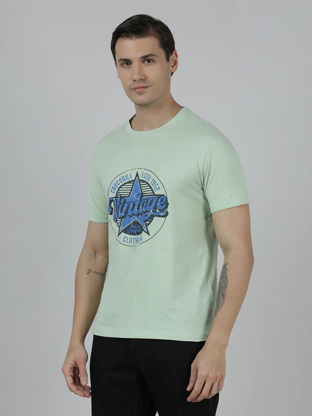 Typography Printed Slim Fit Cotton Pack Of 2 T-shirts