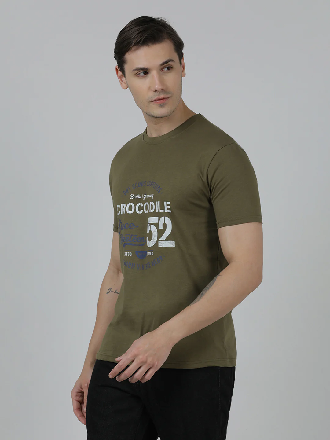 Typography Printed Pack Of 2 Cotton Slim Fit T-shirts